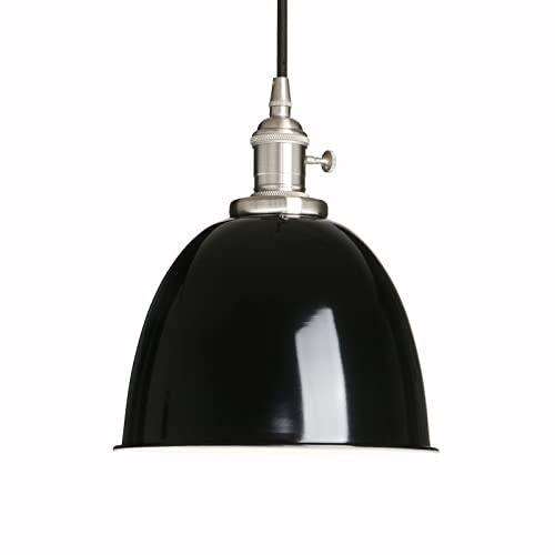 Phansthy Pendelleuchten Hängelampe Esstisch Vintage Schwarz Industrial Metall Lampenschirm Hängeleuchte, Küchenlampen Hängend Vintage, Hängelampe Esstisch, Pendellampe im Landstil (Schwarz)