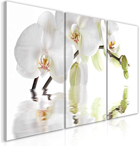 decomonkey Bilder Blumen 120x60 cm 3 Teilig Wandbild Groß Leinwandbild XXL Deko Wohnzimmer Schlafzimmer Büro Wanddeko Leinwand Pictures For Wall Poster Wall Painting Orchidee Natur Spa