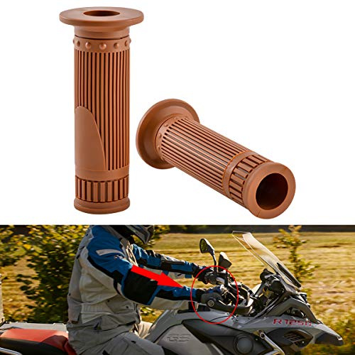 TUINCYN Motorrad Griffe Rutschfeste Gummi Lenkerende Thruster Grip 7/8 22mm Motorrad Lenker Grip Thruster Grip (Braun)