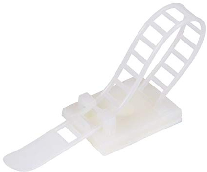 Sourcingmap - Clips de Cable Autoadhesivos Ajustables Pasa Cables Bridas para Cables con Soporte de Tornillo Opcional para Sujetacables Eléctricos, 91 x 8 mm, Color Blanco 50 Unidades