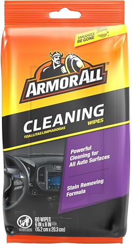 Armor All Lot de 60 lingettes nettoyantes pour intérieur de voiture, camion, moto