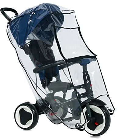 Lorelli Universal Regenschutz, Kinder Dreirad, Schutz vor Regen und Wind transparent