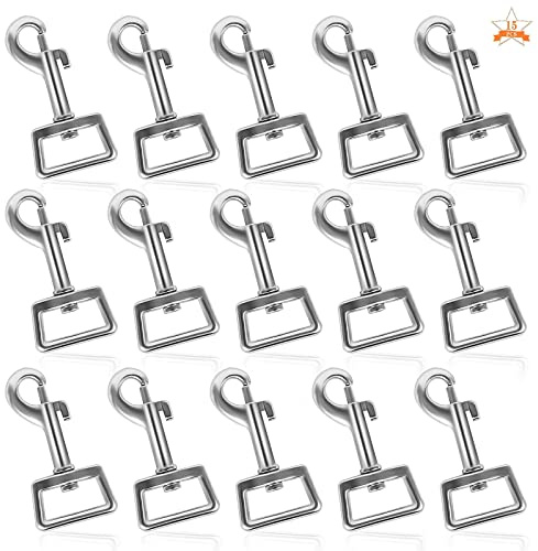 15 Pieces Dog Clip Hook, Heavy Duty Swivel Snap Hook | Zinc Alloy Dog Leash Clip 360° Swivel Eye Bolt Snap Clasp for Leash Webbing Collar