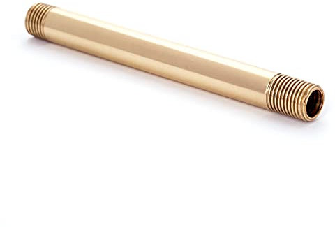 Pendelrohr 95mm aus Messing zwei Gewinde M10x1 Rohr Lusterrohr Aufhänger Kronleuchter (Gold)