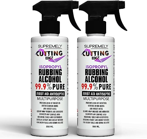99.9% First aid Antiseptic Rubbing Isopropyl Alcohol Disinfectant Kills 99% Bacteria, Germs Sanitiser Multipurpose 500ml Trigger Spray (Pack of 2)