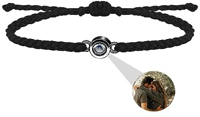 Aina Lighting Personalisiertes Foto Projektion Armband für Frauen Herren Personalisiertes Foto Armband Runder Anhänger Muttertag Geburtstag Jahrestag Erinnerungsgeschenke für Sie Ihn