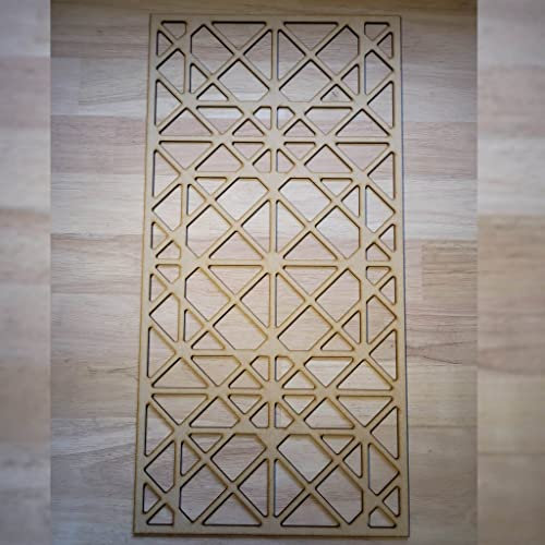 Art Deco Geometric Grate Radiator Cabinet wall Decorative Screening-grille- Perforated MDF panel (600x300mm) 0100 (3mm thick MDF)