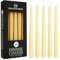 DECO EXPRESS Candles Set Classic Dripless Tapered Metallic Unscented 8H Burning Time, Decorative Dinner Candles for Restaurant Home Christmas (Ivory, 10 Pack)