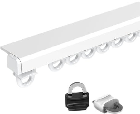 Ultradünne Gardinenschiene, Vorhangschienensystem Zur Deckenmontage -Raumteiler- Schiebevorhangschiene, Für Schlafzimmer, Wohnzimmer, Kinderzimmer (Color : White, Size : 3m/10FT/2 * 150cm)
