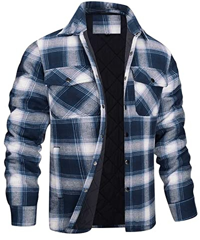 Zeiayuas Chemise En Flanelle Pour Homme Chemise À Carreaux Chemise Décontractée Coupe Régulière Manches Longues Hiver Avec Poches Veste D'hiver Coton Chaud Chemise De Bûcheron Chemise Doublée 2023