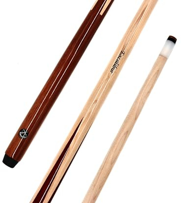 BILMAG Billardqueue Excalibur 2er Set – Einteiliges Pool Queue aus Ahornholz mit 12 mm Schraubleder, 102-145cm