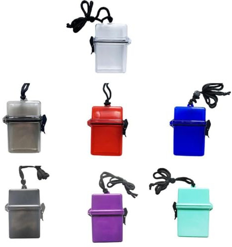 Mini-Ausweishülle aus Kunststoff, wasserdicht, transparent, zum Schwimmen, mit Umhängeband und Schlüsselanhänger für Ausweise, Kreditkarten, Schlüssel, Schließfach, Trockenbox