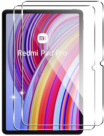 Fitudoos [2 pezzi] Vetro temperato Pellicola Protettiva per Xiaomi Redmi Pad Pro 5G/4G/Redmi Pad 2 Pro/Poco Pad 12.1 Pollice,[Vetro temperato] [Ultra Trasparente] [Anti-graffio] [Bubble-Free].