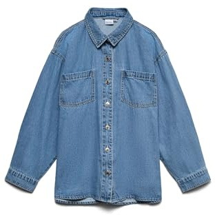 VERO MODA Vmjane LS Oversize Denim Shirt, Media Blu Denim, S