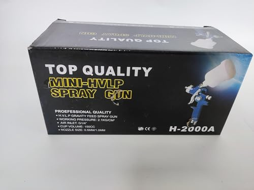 VKE Paint Gun, HVLP Paint Gun, 0.8 mm, Paint Gun with 100 ml Plastic Cup Air Pressure Regulator for Wall Painting