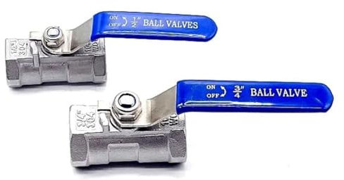 Kugelhahn, Edelstahl-Kugelhahn, 1 Stück 1/4 Zoll 3/8 Zoll 1/2 Zoll 3/4 Zoll 1 Zoll 1-1/4 Zoll 1-1/2 Zoll Innengewinde Edelstahl SS304 Kugelhahn mit vollem Durchgang und Vinylgriff-Gewindeventilen(3/8