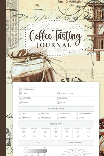 Coffee Tasting Journal: Notebook With Flavor Wheel Chart to Track Your Cupping