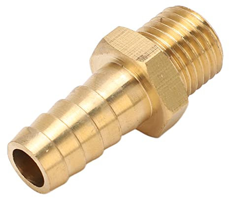 Zohisin Conector de manguera recto, conector de púa de latón 0 × 5 0 × 2 conectores de púas de latón, conector de manguera recto, pieza de conexión para línea de combustible, manguera de gas,
