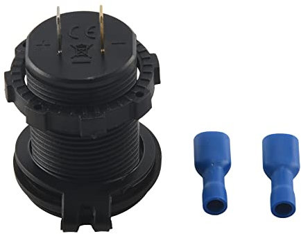 Joskeijky Presa USB da 12 V Caricabatteria da Auto da 5 V Caricabatterie Impermeabile da 4,2 A di USB KFZ Doppio adattatore per accendisigari da Auto con Voltmetro digitale per Moto