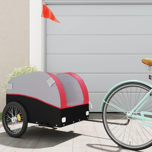 Xichuzi Remolque de Carga para Bicicleta Hierro Negro y Rojo 45 kg, Remolque Bici Perro, Remolque Bicicleta De Carga - SPU:94125