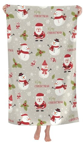Herren Damen Strandtuch Großes Strandtuch „Frohe Weihnachten“ Microfaser Handtücher Lustige Badetuch Groß Mode Poolhandtücher Für Duschen Schwimmen Strand