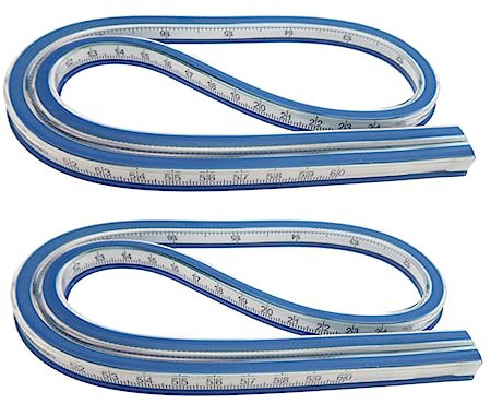 LALAFINA Flexibles Kurvenlineal 2 Stück Biegsames Lineal für Nähen und Zeichnen Ergonomisches Design Präzise Messung für Schneiderbedarf