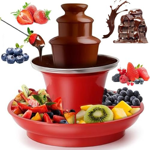 Electric Chocolate Fondue Set,3-tier Chocolate Fountain Machine with Detachable Tray, Hot Chocolate Station Electric Melting Machine,Can Hold 200g Chocolate Sauce,for Party, Gathering, Wedding
