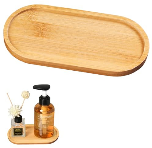 Bamboo Tray, Bathroom Tray, Wooden Soap Dish, Bathroom Soap Plate, Tea Coffee Fruit Snack Cake Plate, Multi-functional Small Item Organizer