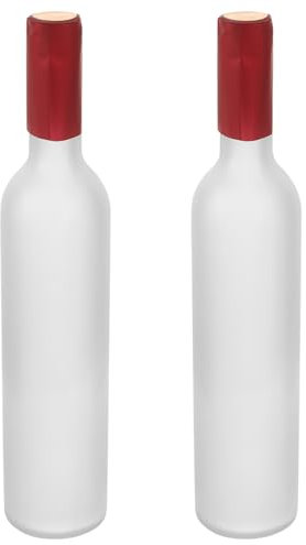Cabilock Botellas De Vino De Vidrio Vacías 500ml Diseño Encerado y Textura Ondulada, Vidrio Resistente Multifuncional para Decoración, Flores, Hogar y Bar, Pack De 2 Piezas