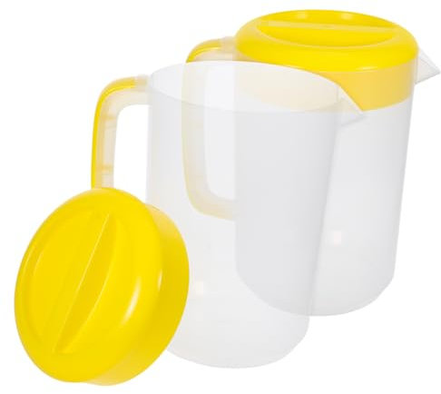 Cabilock 2pezzi Caraffa Per Acqua Con Beccuccio e Coperchio Grande Capacità Per Bevande Fredde Realizzata in Plastica Spessa Con Misurazioni Precise Sul Lato Leggera e Portatile Per Campegg