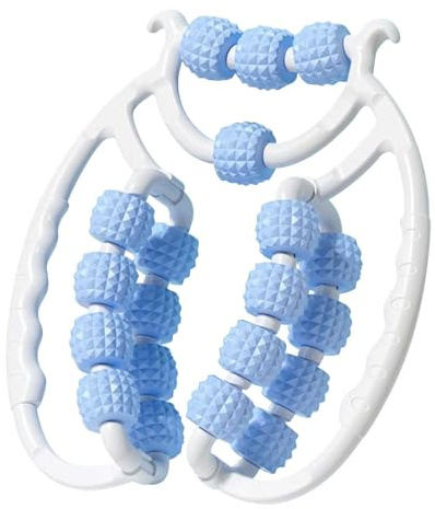 Cellulite Roller, Beinroller Massageroller, Lipödem Massagegerät, Kreisförmige Beinklemme, Cellulite-Massagewerkzeug, Yoga Pilates Set (B-Blau)