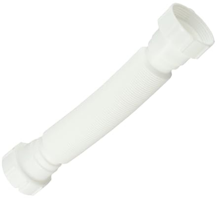 Flexible Drain Connector - White Double End Drain Adapter for Plumbing - Expandable Drain Fittings for Sinks, Basins, Bathrooms - Easy to Install, Leak-Proof, Universal