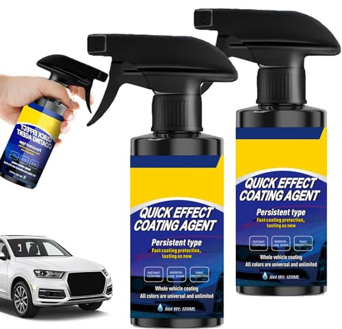 Car Ceramic Coating Spray Car Polish, 2025 New Advanced Car Quick-acting Coating Agent, 3 in 1 Auto Ceramic Spray for Shine and Protection, Multi-functional Cars Wax Polish (120ml*2)