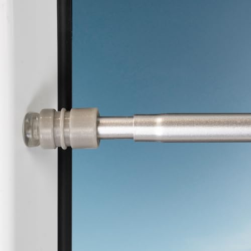 Deco4Me Gardinenstange ausziehbar zum Klemmen für Gardinen & Scheibengardinen - einfache Montage am Fensterrahmen, ohne Bohren & Kleben - max. Tragkraft 2 kg (Silber, 80-120 cm -1 Stück)