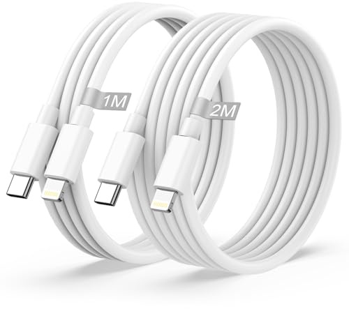 Cavo USB C Lightning, 2Pack 1M+2M Cavo iPhone USB C [MFi Certified] Cavetto Type C Lightning Filo Cavo Caricatore iPhone Carica Rapida per Apple iPhone 14 13 12 Pro Max Mini/11/XS/X/8 Plus/SE/iPad