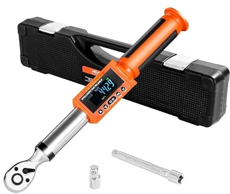 gdsDEs Digital Torque Wrench 72-Tooth ±2% High Accuracy Electronic Torque Wrench Preset Value Buzzer and LED Notification(2-Piece)