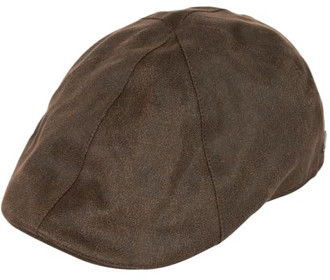 TOP-EX wasserdichte Herren Schiebermütze Kunstleder Flatcap Gatsby M/L-3XL | Kunstleder, wasserdichte Membran, weiches Baumwollfutter, versteckte Kordel, Newsboy-Stil, Golf, Angeln, Wandern, Jagd, Reise