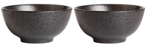 SHINEOFI 2pcs Ceramic Rice Bowl Set for Home Use, Smooth Surface | Suitable for Hot or Cold Meals, Wear-resistant and Easy to Clean, for Soup Noodles Fruit Salad
