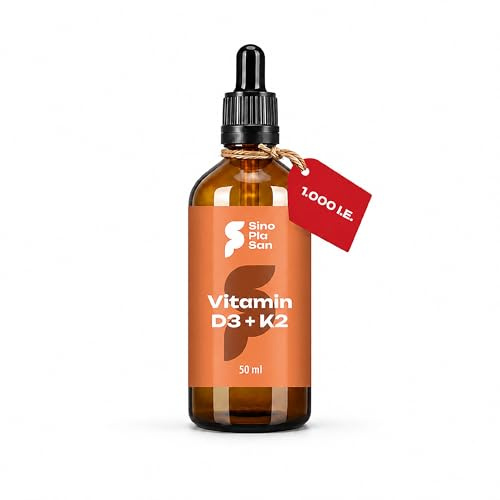 SinoPlaSan Vitamin D3 K2 Tropfen - Vitamin D3 1.000 IE + Vitamin K2 MK7