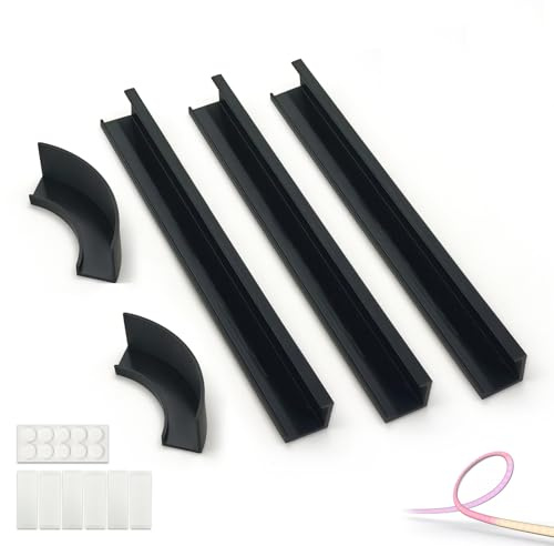 Support pour Philips Hue Play Lightstrip – Accessoire pour bande LED TV Ambilight, installation sans perçage avec nanocollants, supports droits et d’angle pour montage arrière du téléviseur (5 pièces)