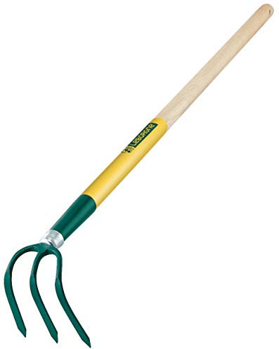 Leborgne, Griffe à Rosier, 3 dents, Tête Acier, Lame totalement trempée, Emmanchage douille tubulaire, Manche extra-long de 150 cm, Coté arrière pour couper, Outil tirant-poussant articulé