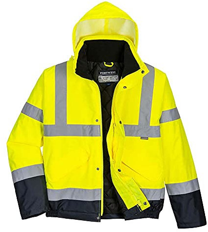 Portwest S266YNRM Bomber Bicolore ad Alta Visibilità, Giallo/Blu Navi, M