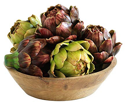 Li Hua Cat Juego de 6 verduras de alcachofa artificial para decoración del hogar, color verde, pequeño