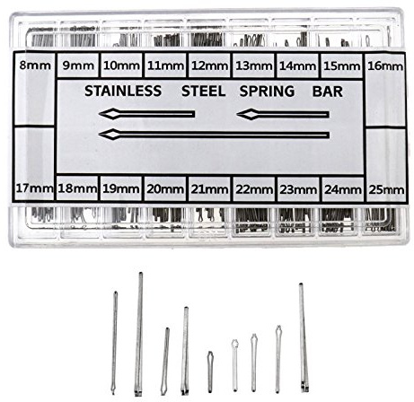 8-25Mm Pro Watch Pins Band Strap Spring Bars Link Pin Silver Assortment Box, 360Pcs