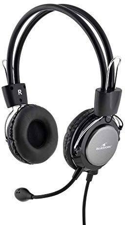 Bluestork MC201 Micro Casque pour PC - Casque avec Microphone Flexible à Réduction de Bruits - Casque PC avec Micro Jack 3.5mm Compatible Windows/Mac/Smartphones