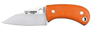 Cudeman Nuevo Cuchillo de Cuello Yoda 200-J-K KYDEX Hoja de Acero Böhler N-695 y empuñadura de G-10 Naranja de 5,8 cm para Caza, Pesca, Supervivencia y bushcraft + Portabotellas Regalo