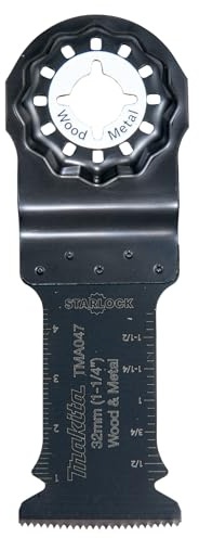 Makita B-64814 Starlock BiM Tauchsägeblatt 32 mm TMA047 wood and metal, für Holz und Metall, 32 mm breit, für Multitool, Multifunktionswerkzeug, 1 Stück