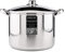 Stainless Steel Induction Stock Pot with Lid Large Deep Casserole Cooking Stockpot Mirror Polished Finish Soup Stew Home Brew Pot (28cm - 12.5 Litre)