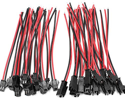 ZoZoMaiy 20 Pares Conectores de Enchufe JST SM 2PIN Macho a Hembra EL Cable Adaptador de Conector de Cable para LED Luz