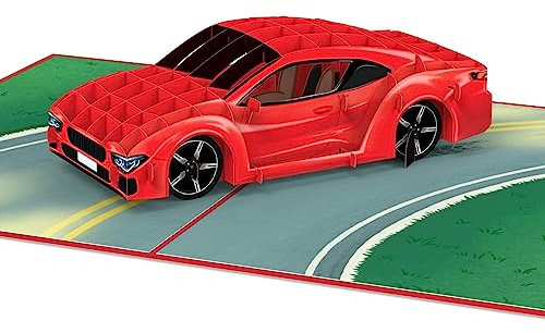 papercrush® Pop-Up Karte Sportwagen - 3D Geburtstagskarte mit Auto für Mann, Freund & Kinder, Geldgeschenk oder Gutschein zum Führerschein, Glückwunschkarte zum 18. Geburtstag für Jungen